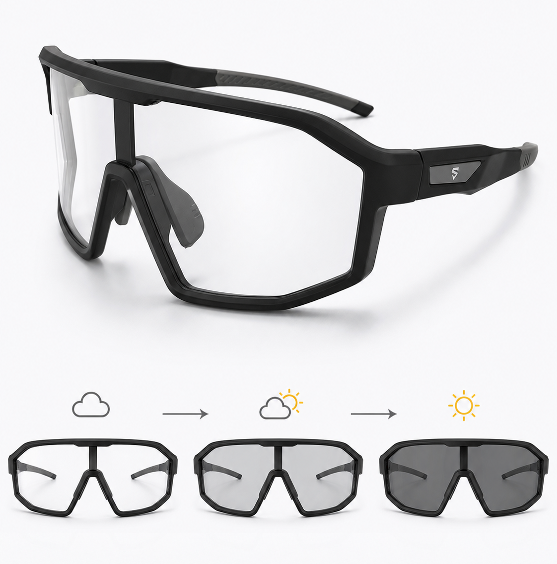SWAGLIFT sportovní fotochromatické brýle FADE se změnou zabarvení zorníků
